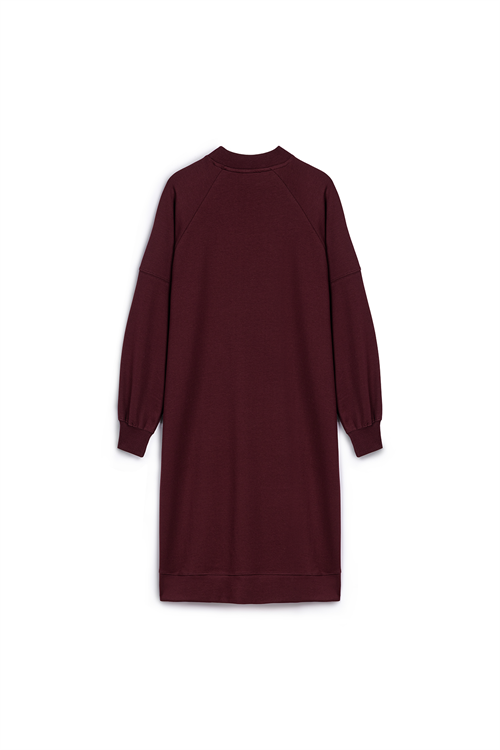 Diz Altı Uzun Sweat Bordo