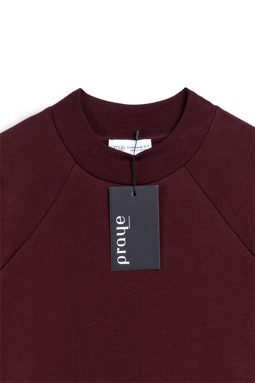 Diz Altı Uzun Sweat Bordo
