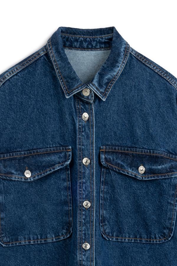 Kargo Cepli Denim Ceket