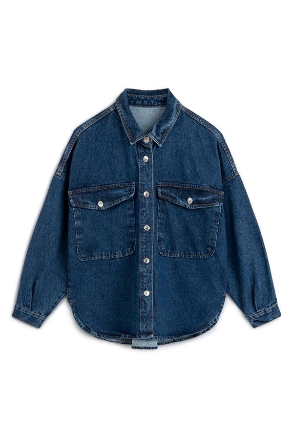 Kargo Cepli Denim Ceket