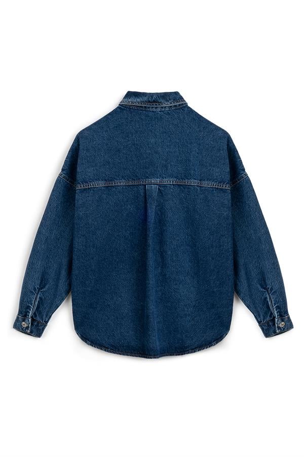 Kargo Cepli Denim Ceket