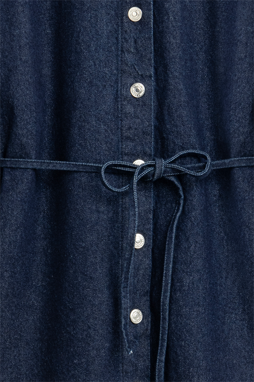 Oversize Bağlamalı Denim Ceket Lacivert