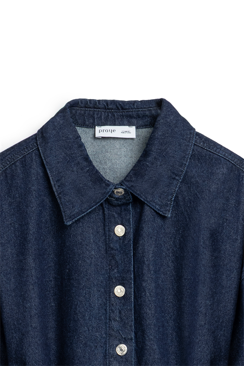 Oversize Bağlamalı Denim Ceket Lacivert