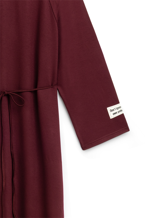 Oversize Uzun Salaş Elbise Bordo