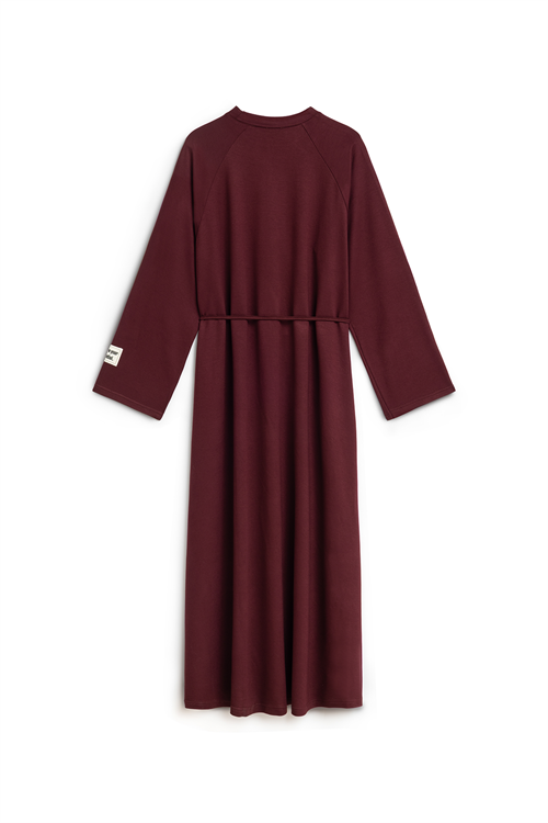 Oversize Uzun Salaş Elbise Bordo