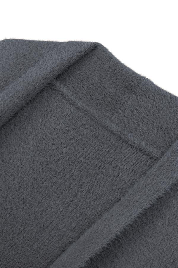 Peluş Uzun Hırka Füme
