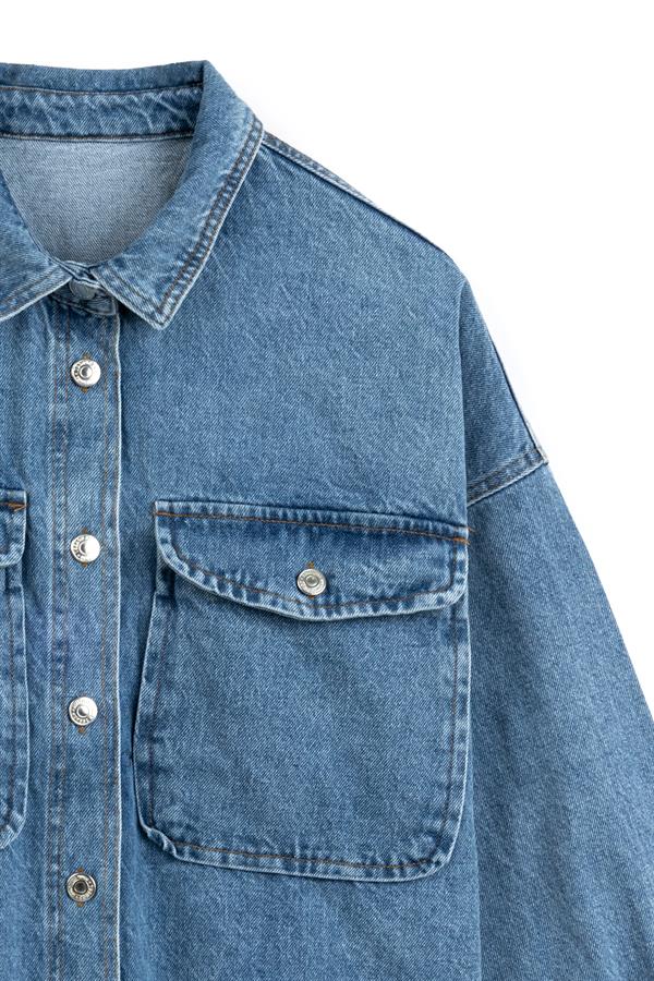 Püsküllü Denim Ceket