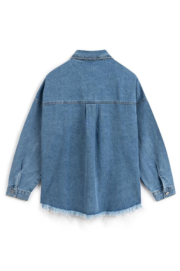 Püsküllü Denim Ceket