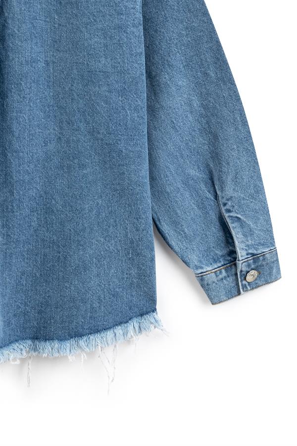 Püsküllü Denim Ceket
