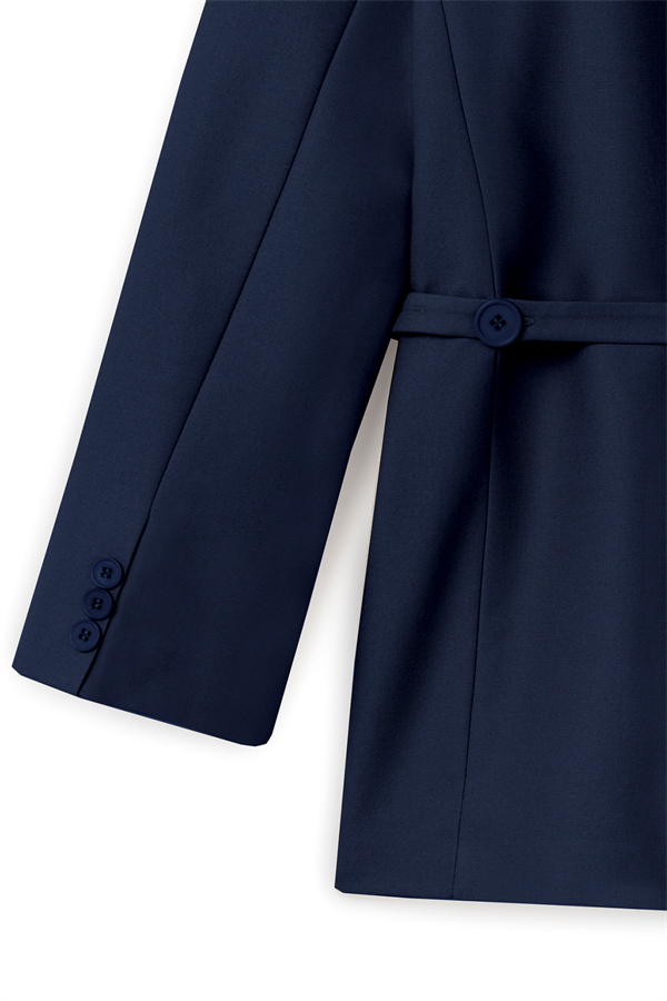 Seyyar Kemerli Blazer Ceket Lacivert