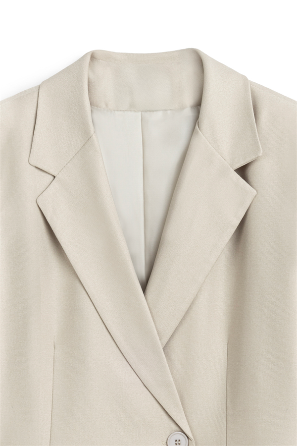 Seyyar Kemerli Blazer Ceket Taş