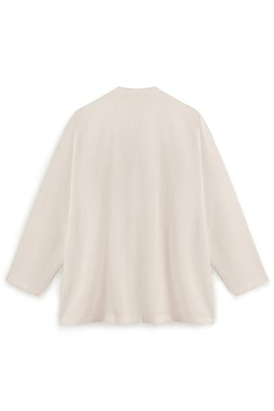 Bağcıklı Keten Karışımlı Kimono Taş