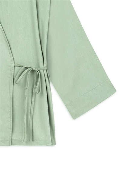 Bağlamalı Gabardin Kimono Çağla