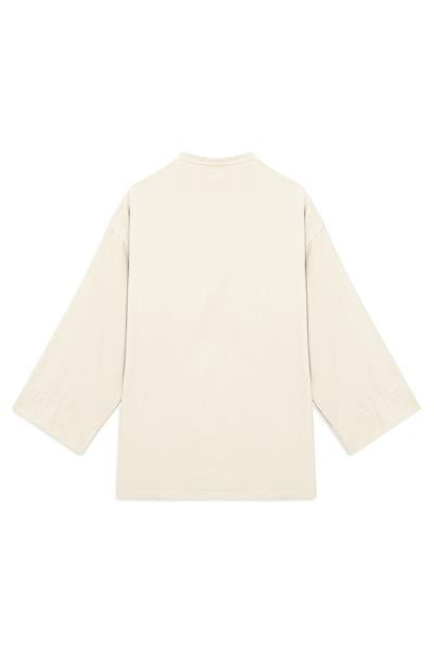 Bağlamalı Tensel Kimono Krem
