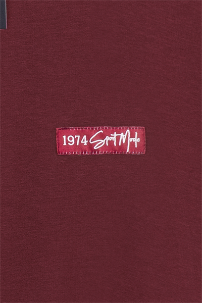 Baskılı Düz Sweat Bordo