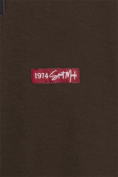 Baskılı Düz Sweat Kahve