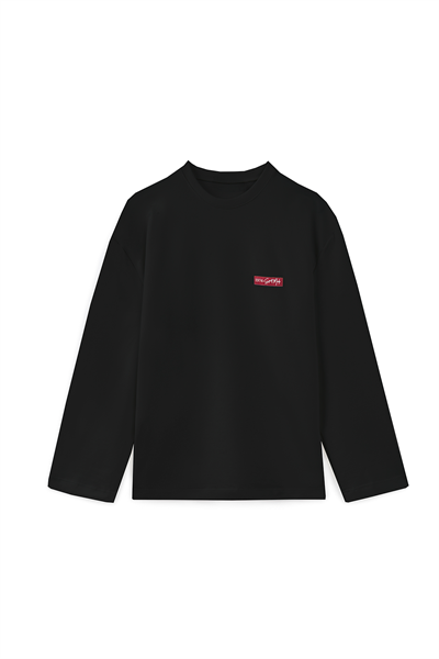 Baskılı Düz Sweat Siyah