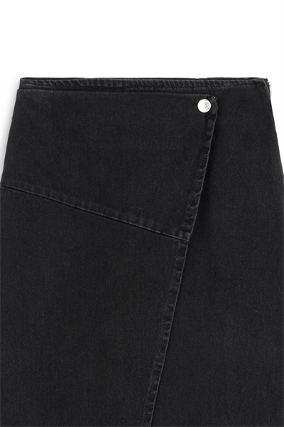 Çapraz Kesim Denim Etek Antrasit