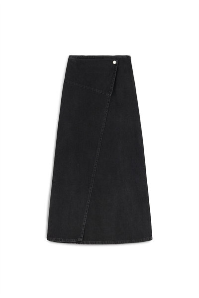 Çapraz Kesim Denim Etek Antrasit