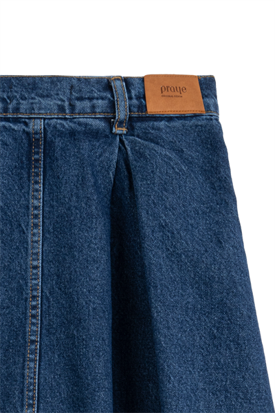 Cepli Kloş Denim Etek Mavi