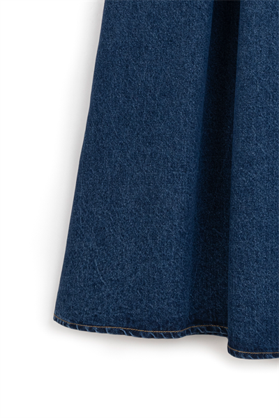 Cepli Kloş Denim Etek Mavi