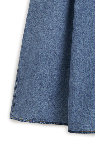 Cepli Kloş Denim Etek Mavi Kar Yıkama