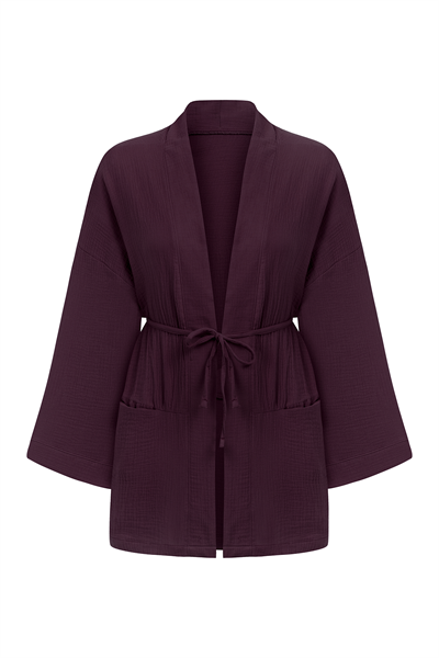 Cepli Müslin Kimono Bordo