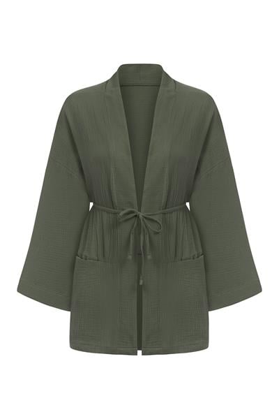 Cepli Müslin Kimono Haki