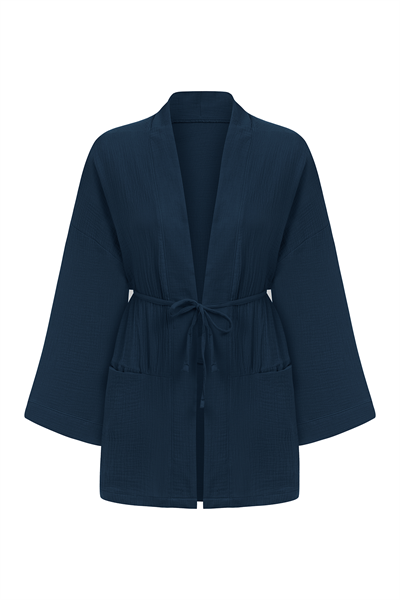 Cepli Müslin Kimono Lacivert