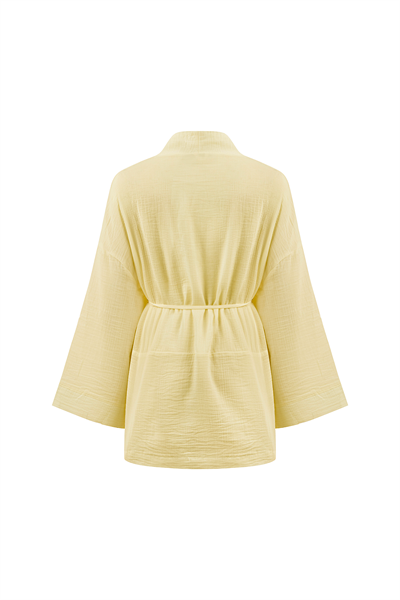 Cepli Müslin Kimono Sarı