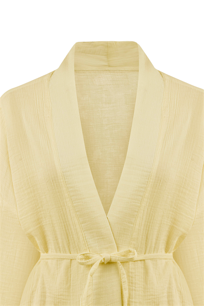 Cepli Müslin Kimono Sarı