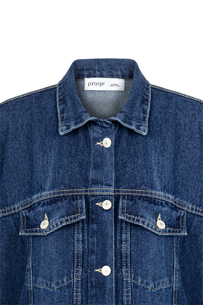 Denim Panço Yelek Koyu Mavi
