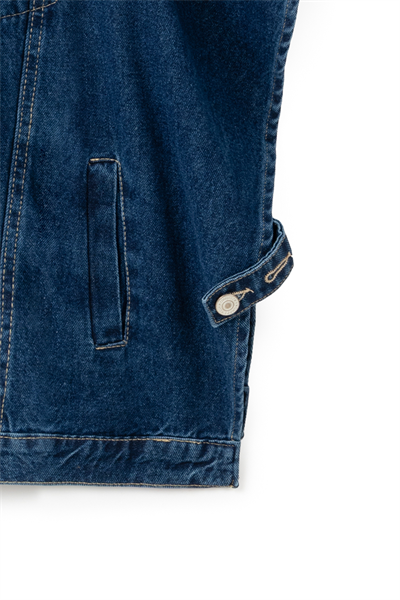 Denim Panço Yelek Koyu Mavi