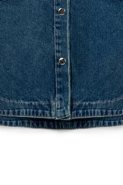 Dikiş Detaylı Denim Ceket