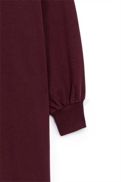 Diz Altı Uzun Sweat Bordo