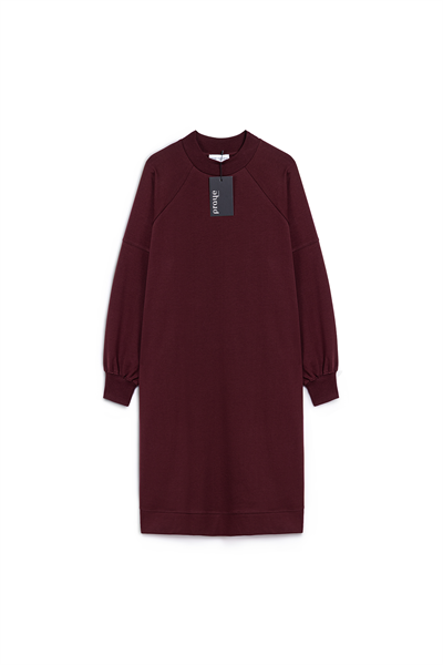 Diz Altı Uzun Sweat Bordo