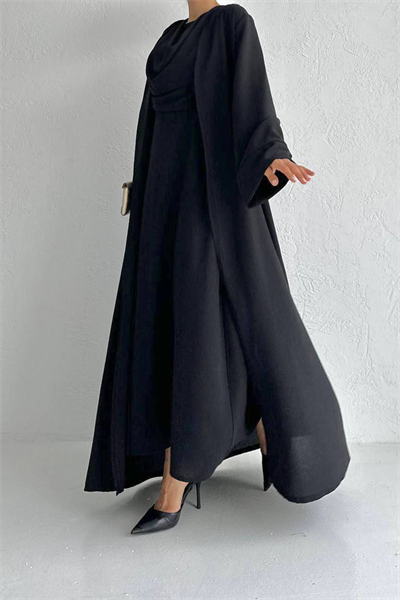Krep Abaya Takım Siyah