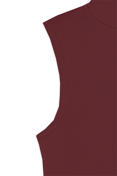 Likralı Kolsuz Body Bordo