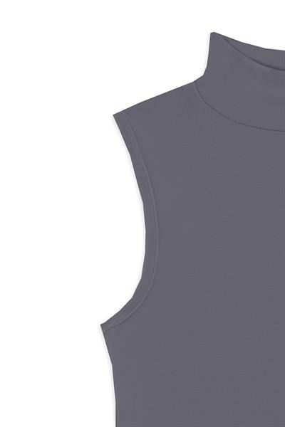 Likralı Kolsuz Body Füme
