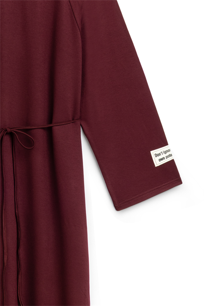 Oversize Uzun Salaş Elbise Bordo