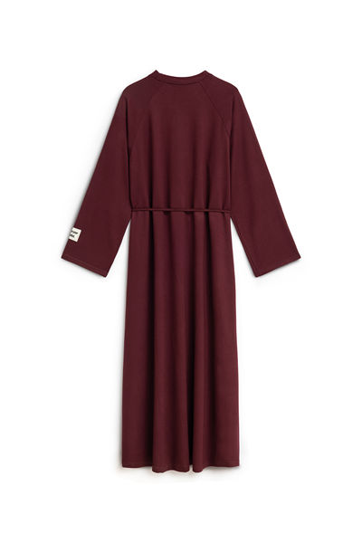 Oversize Uzun Salaş Elbise Bordo