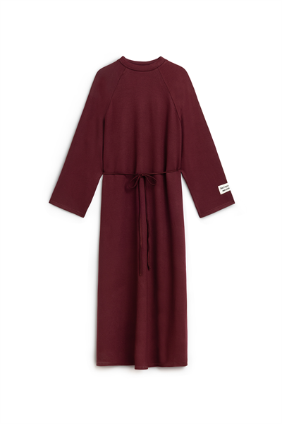 Oversize Uzun Salaş Elbise Bordo
