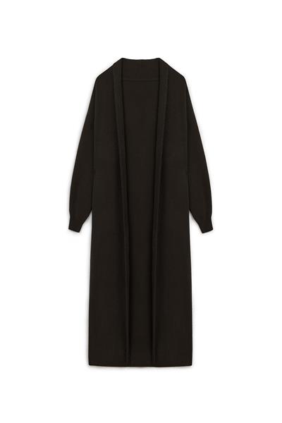 Peluş Uzun Hırka Siyah