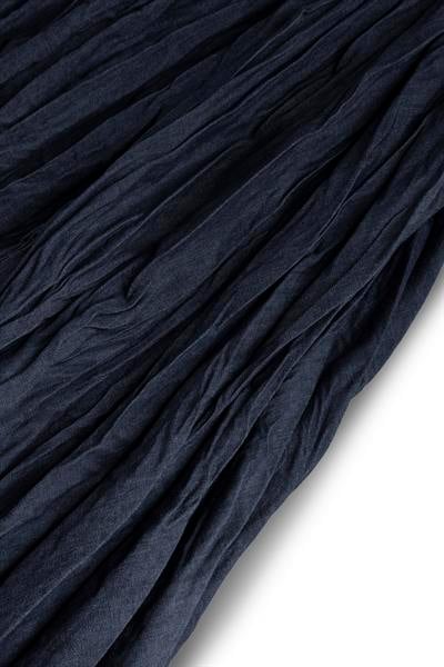 Pileli Kırışık Denim Etek