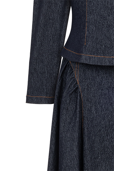 Premium Etekli Denim Takım Koyu Mavi