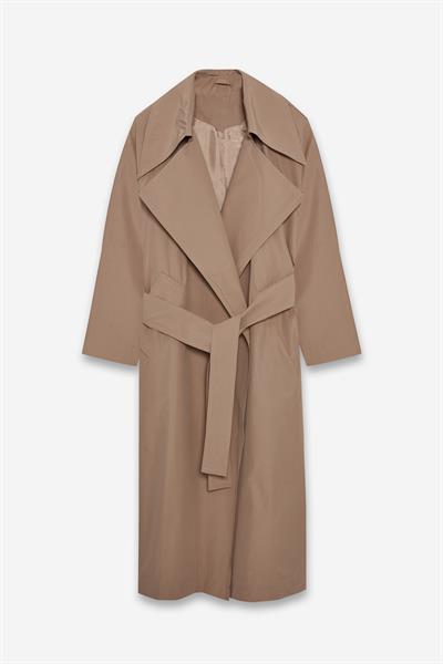 Şal Yaka Astarlı Camel Trenç