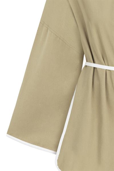 Şeritli Gabardin Kimono Yeşil