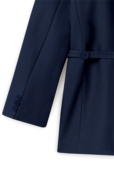 Seyyar Kemerli Blazer Ceket Lacivert