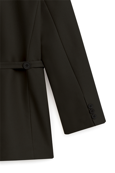 Seyyar Kemerli Blazer Ceket Siyah