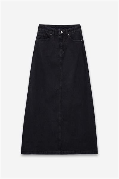 Uzun Çan Denim Etek Antrasit